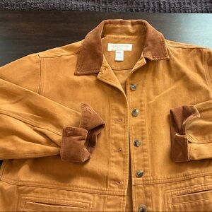 Jones New York Caramel Tan Brown Jacket with Corduroy Details